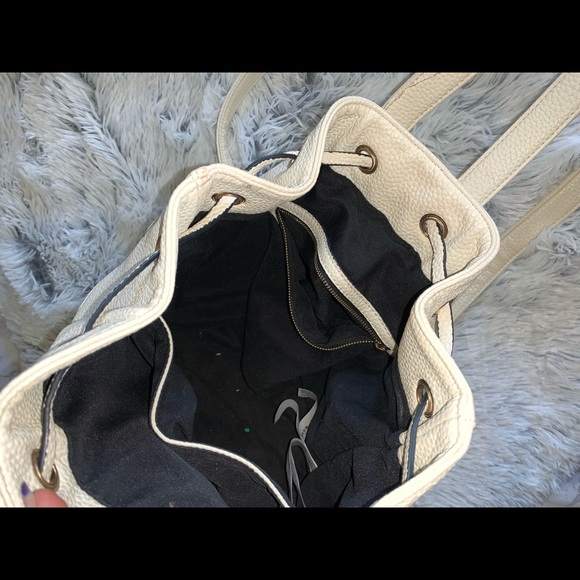 JustFab Cream Drawstring Backpack - Picture 5 of 5